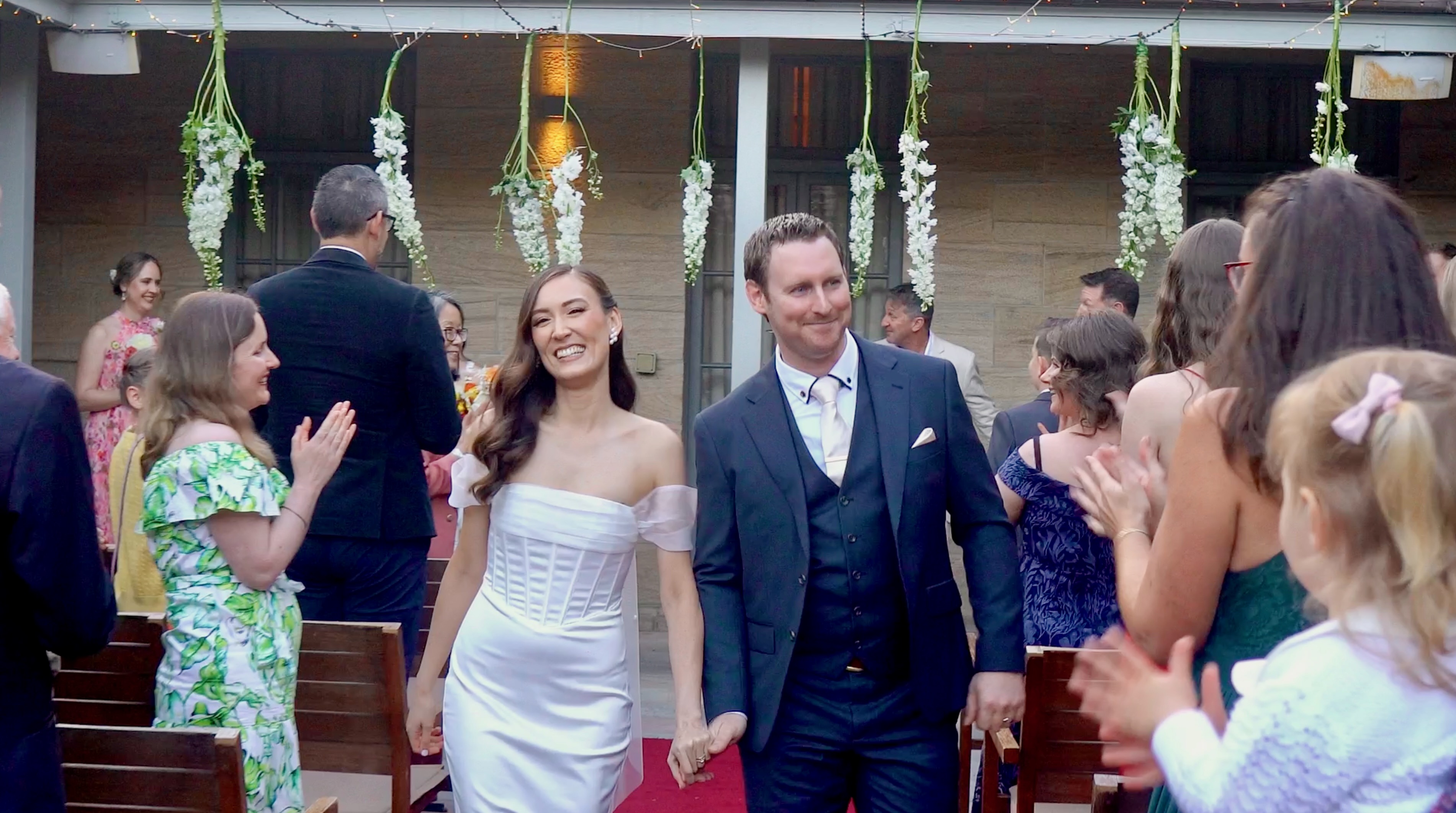Bec and Chris on their wedding day